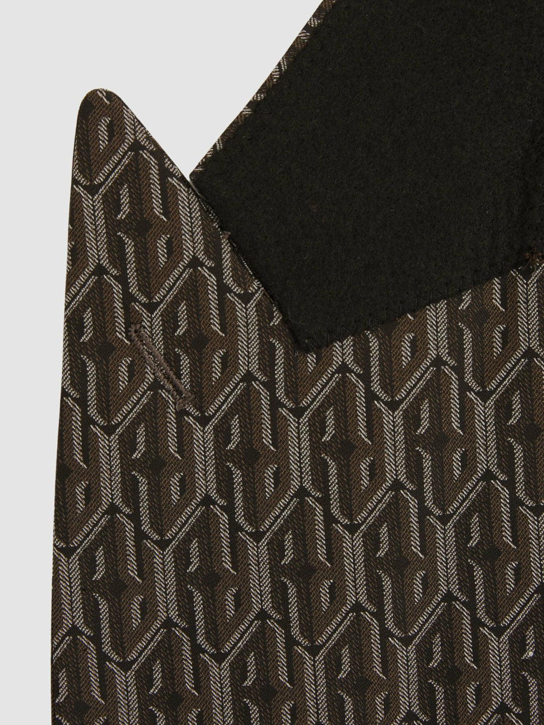 Reiss | Monogram-Jacquard Twill Blazer in Chocolate Brown