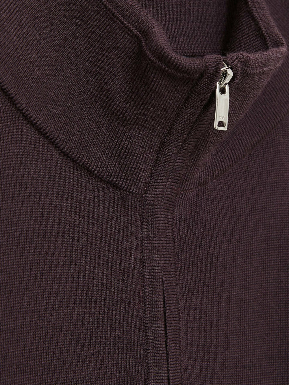 Reiss | Merino Wool Half-Zip Jumper in Dark Bordeaux