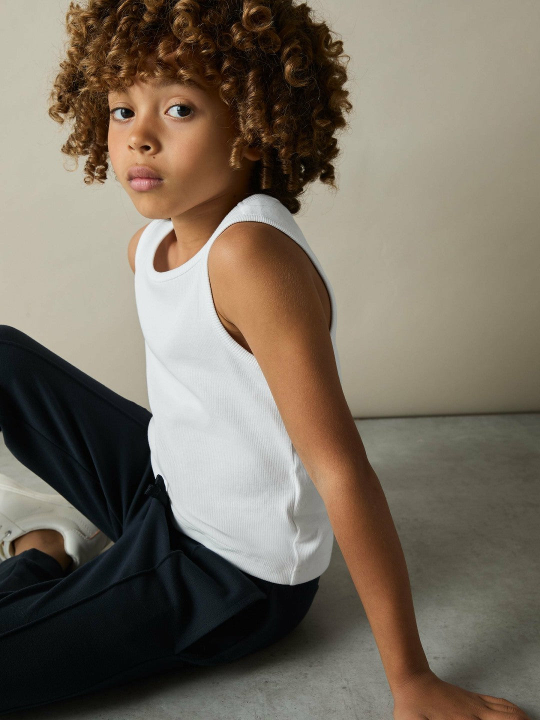 Reiss | 9-13 yrs Cotton Stretch Ribbed Vest 3 Pack in White