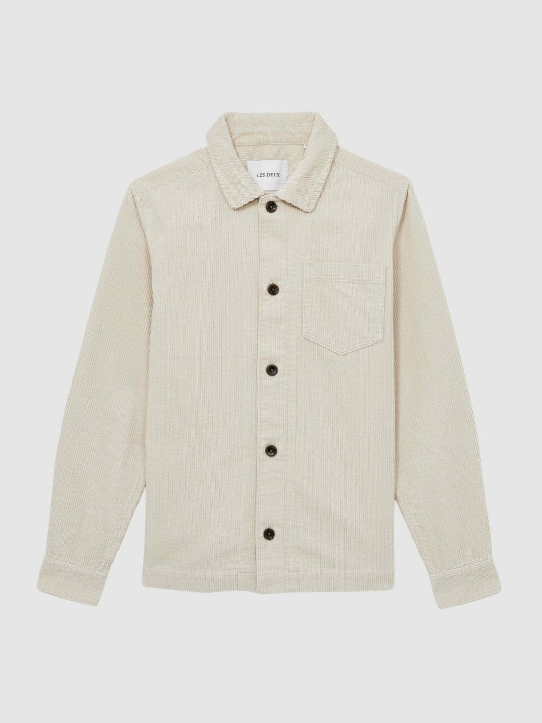 Reiss | Les Deux Cotton Corduroy Overshirt in Ivory