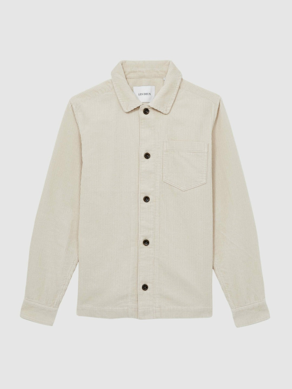 Reiss | Les Deux Cotton Corduroy Overshirt in Ivory