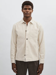 Reiss | Les Deux Cotton Corduroy Overshirt in Ivory