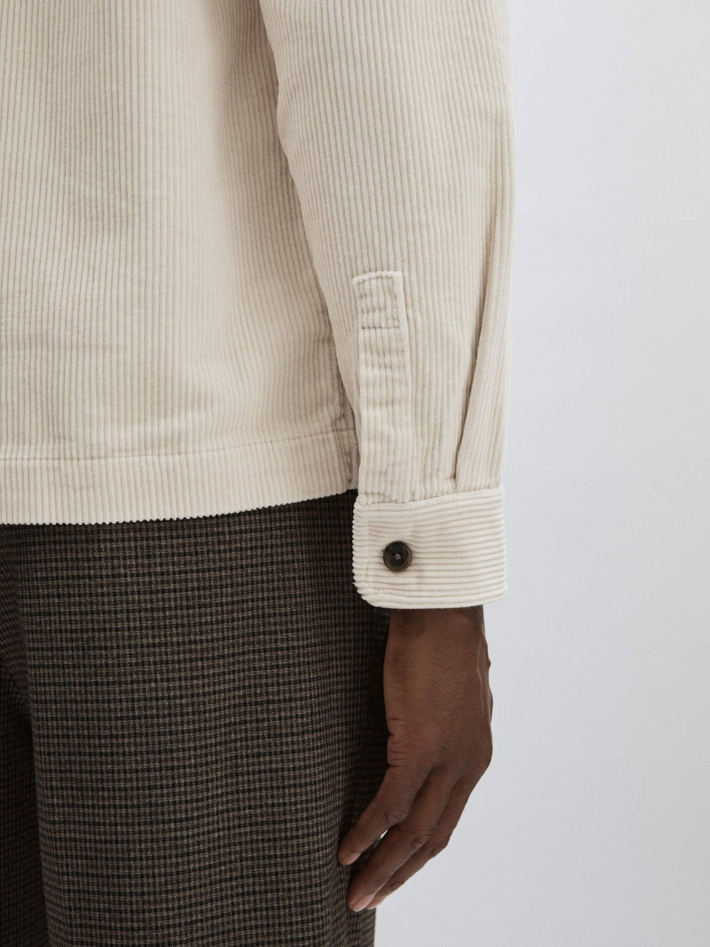 Reiss | Les Deux Cotton Corduroy Overshirt in Ivory