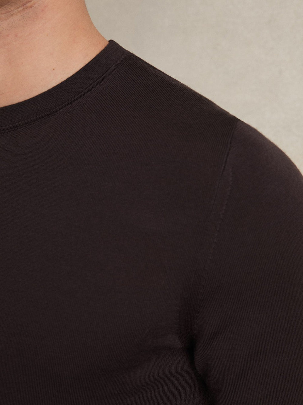 Reiss | Merino Wool Crew Neck Jumper in Dark Bordeaux