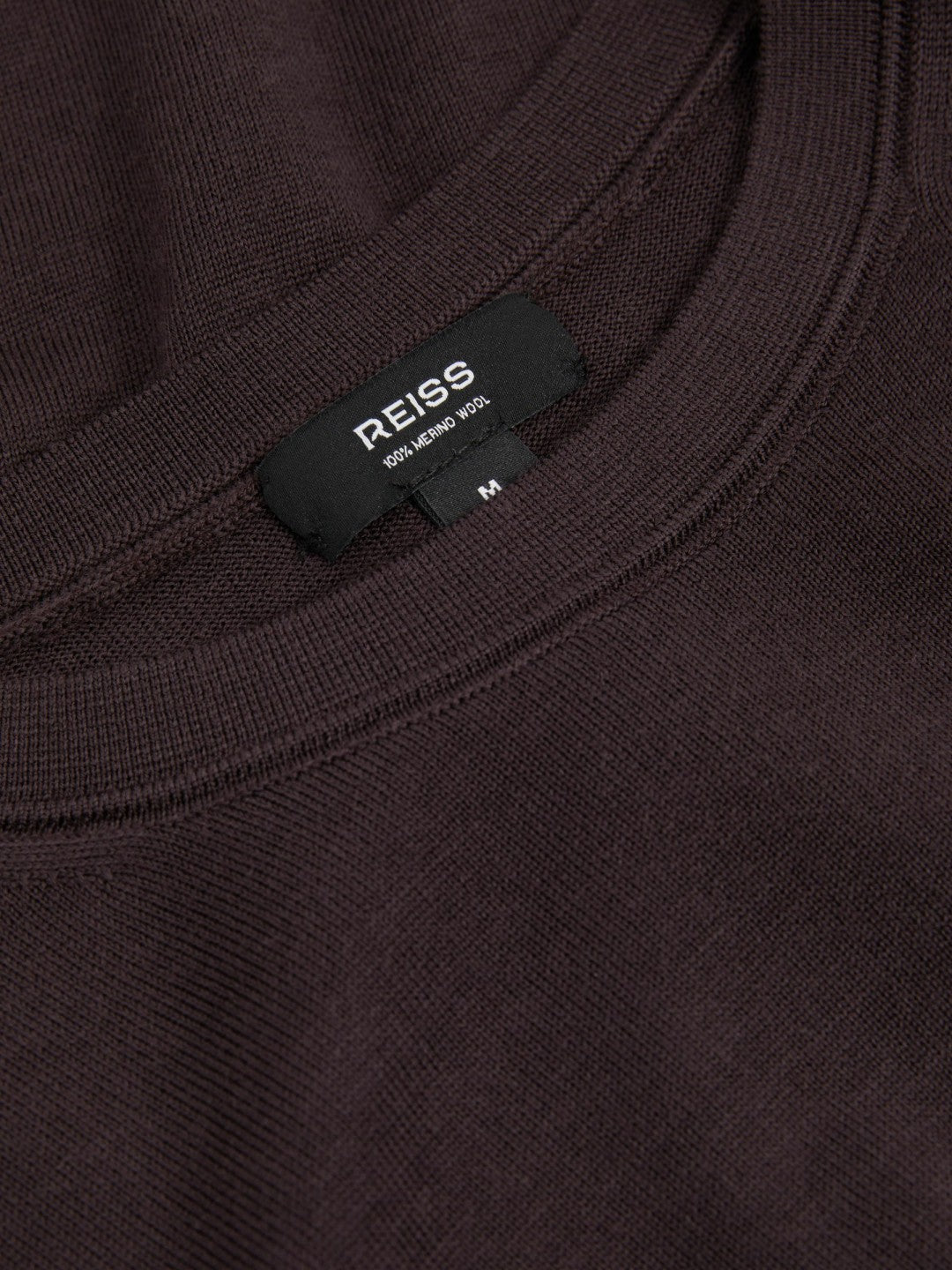 Reiss | Merino Wool Crew Neck Jumper in Dark Bordeaux