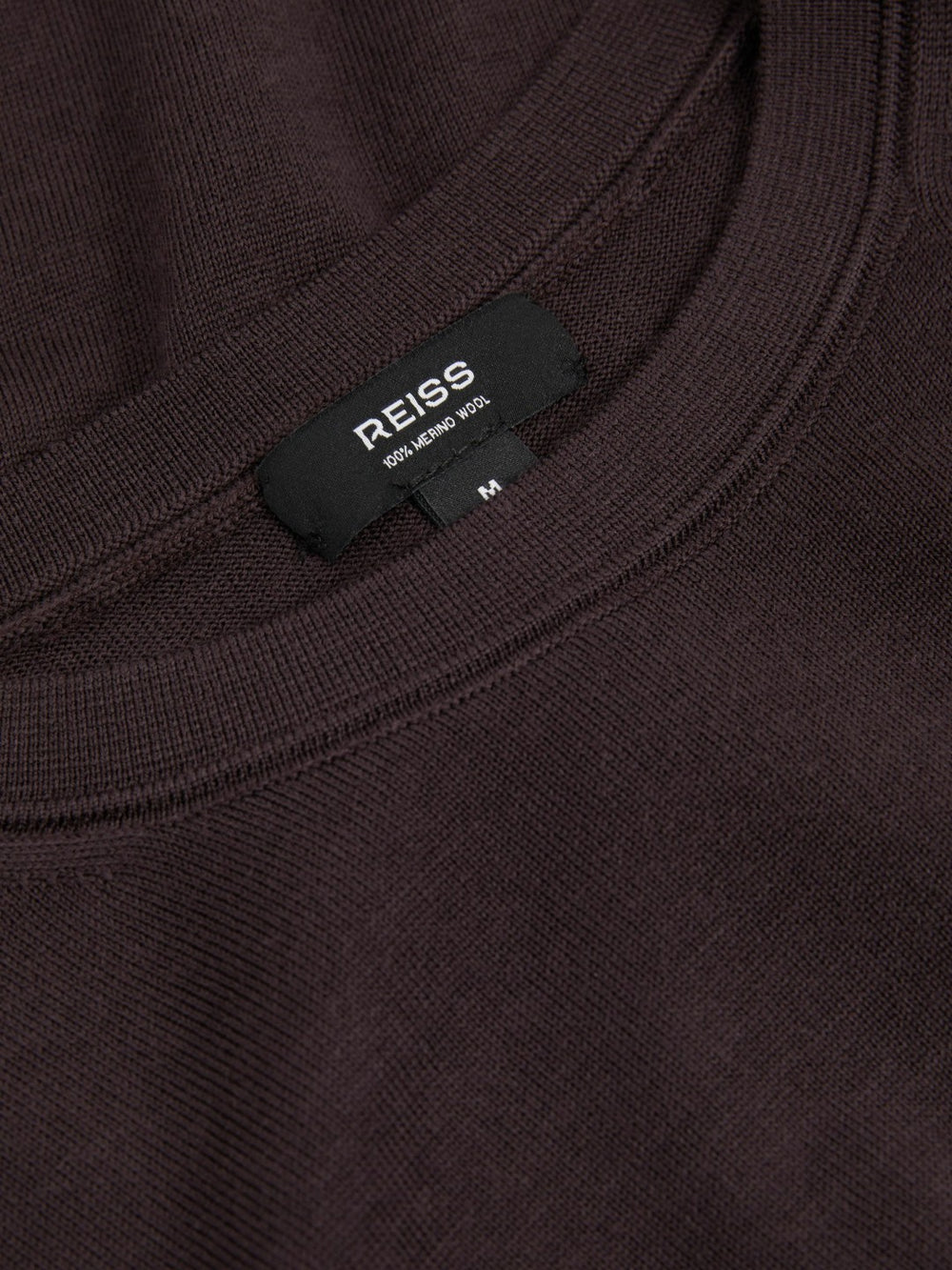 Reiss | Merino Wool Crew Neck Jumper in Dark Bordeaux
