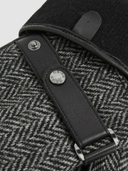 Reiss | Leather And Wool-Blend Herringbone Gloves in Black