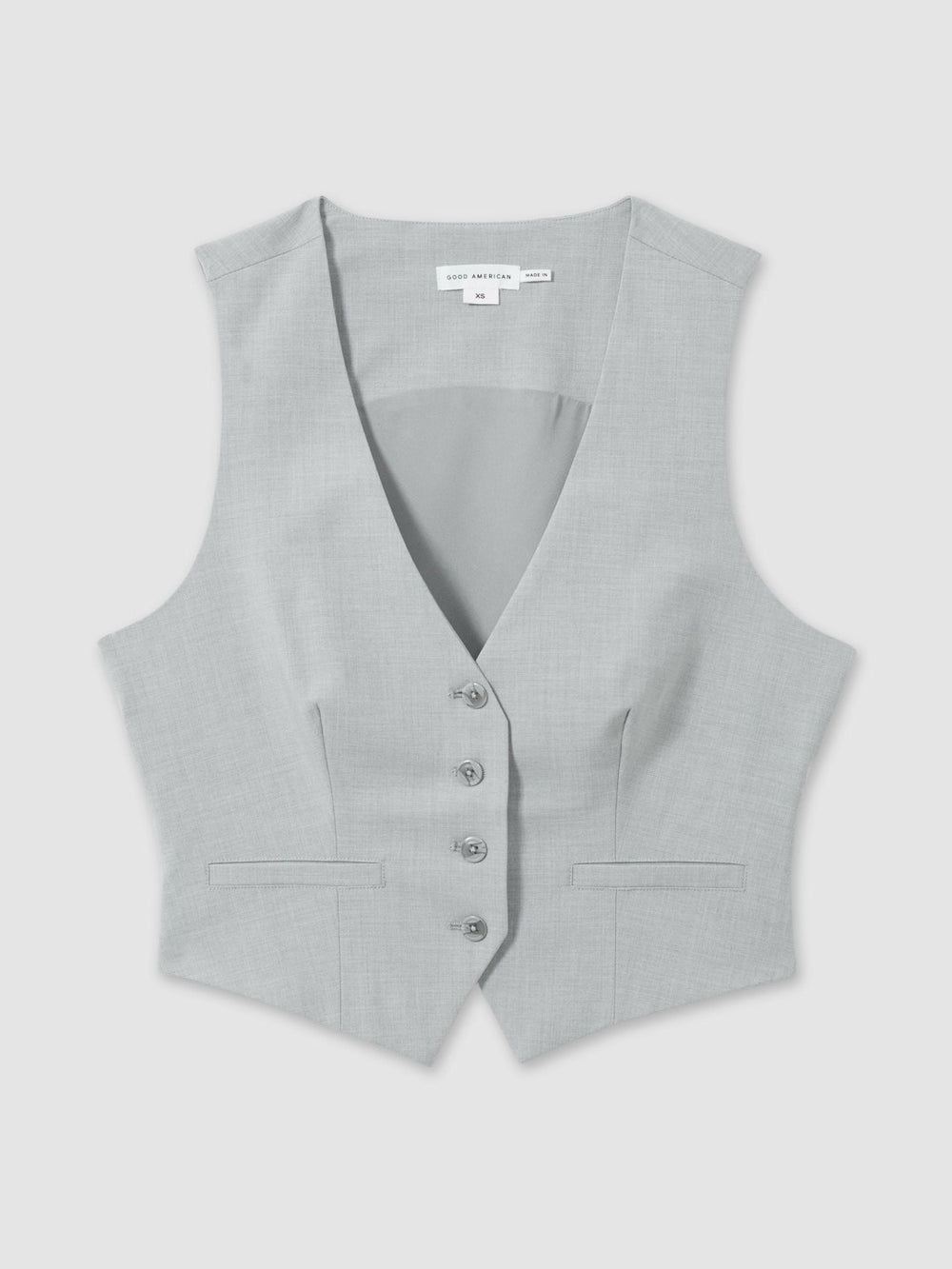 Reiss | Good American Sharkskin Suit Waistcoat in Heather Grey