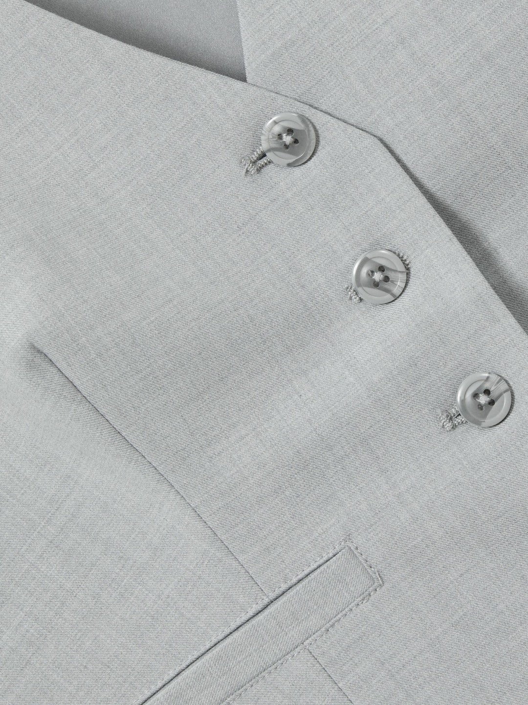 Reiss | Good American Sharkskin Suit Waistcoat in Heather Grey