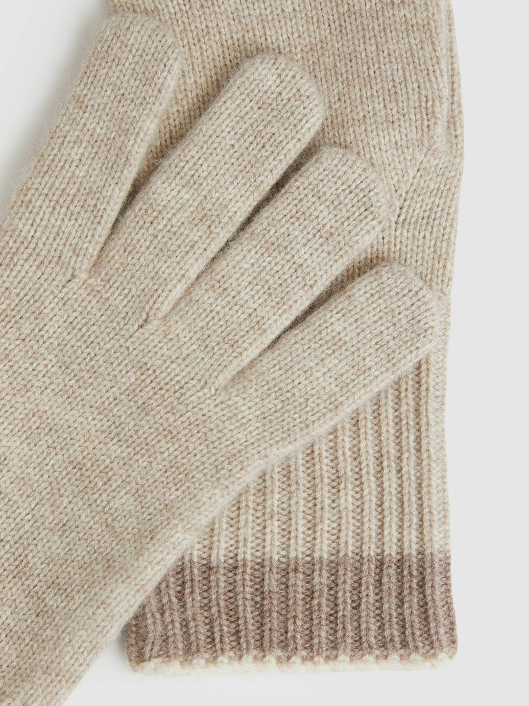 Reiss | Wool Blend Tipped Gloves in Taupe