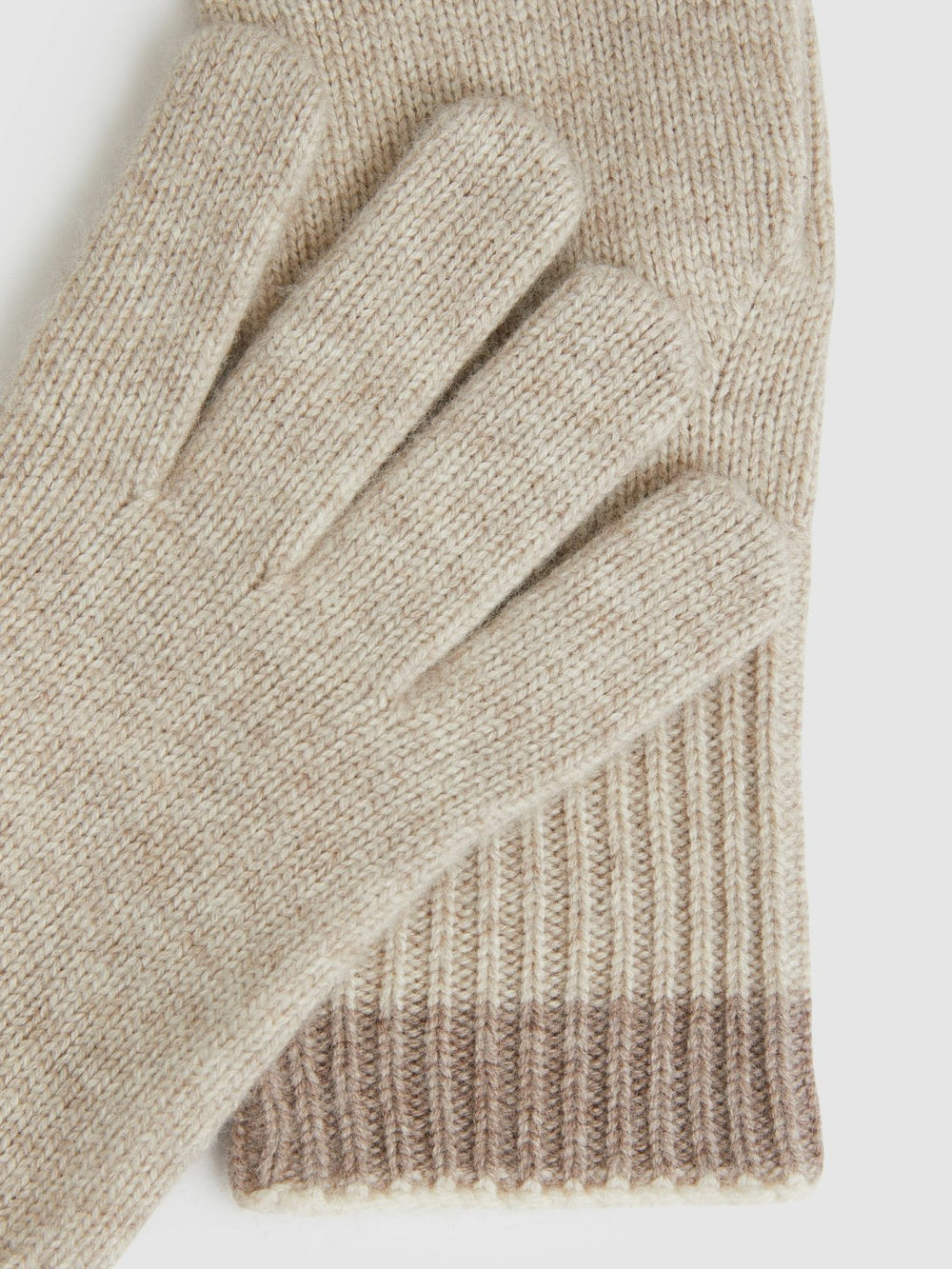 Reiss | Wool Blend Tipped Gloves in Taupe