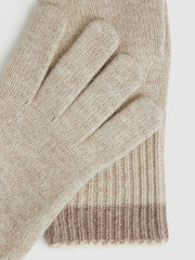 Reiss | Wool Blend Tipped Gloves in Taupe