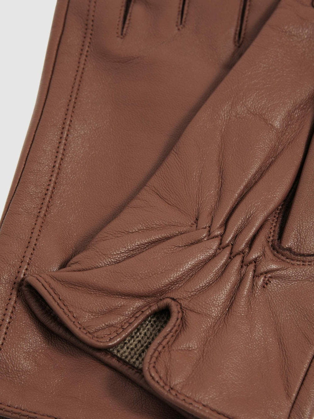 Reiss | Leather Gloves in Tan