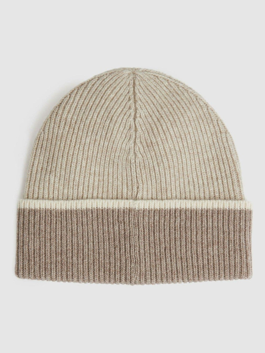 Reiss | Wool Blend Tipped Beanie in Taupe