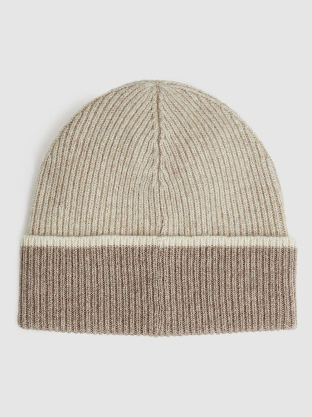 Reiss | Wool Blend Tipped Beanie in Taupe