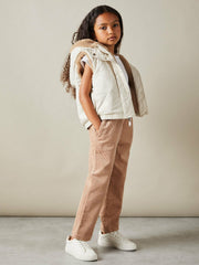 Reiss | 4-9 yrs Reversible Quilted Borg Gilet in Brown