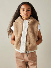 Reiss | 4-9 yrs Reversible Quilted Borg Gilet in Brown
