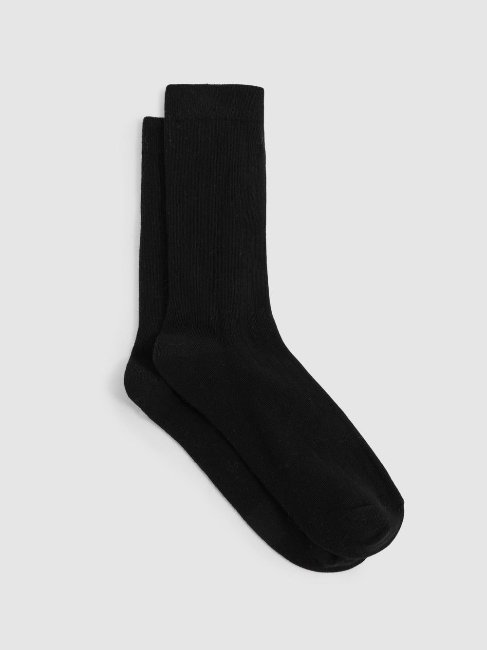 Reiss | Cotton Blend Ribbed Loafer Socks in Black