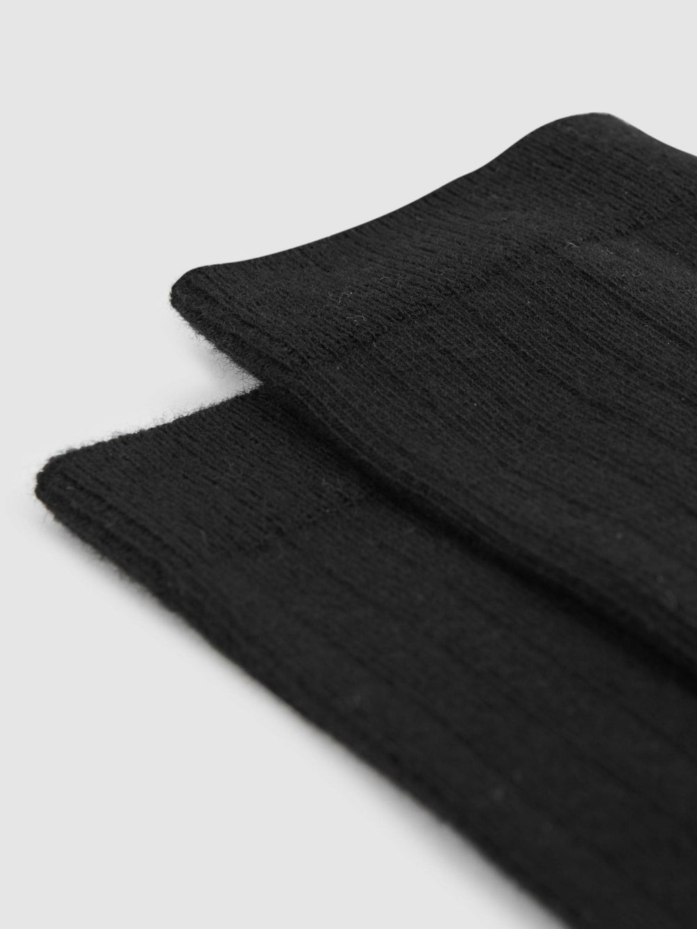 Reiss | Cotton Blend Ribbed Loafer Socks in Black