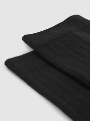 Reiss | Cotton Blend Ribbed Loafer Socks in Black