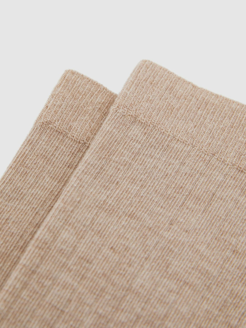 Reiss | Cotton Blend Ribbed Loafer Socks in Oatmeal