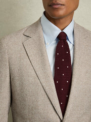 Reiss | Silk Knitted Pin-Dot Tie in Burgundy