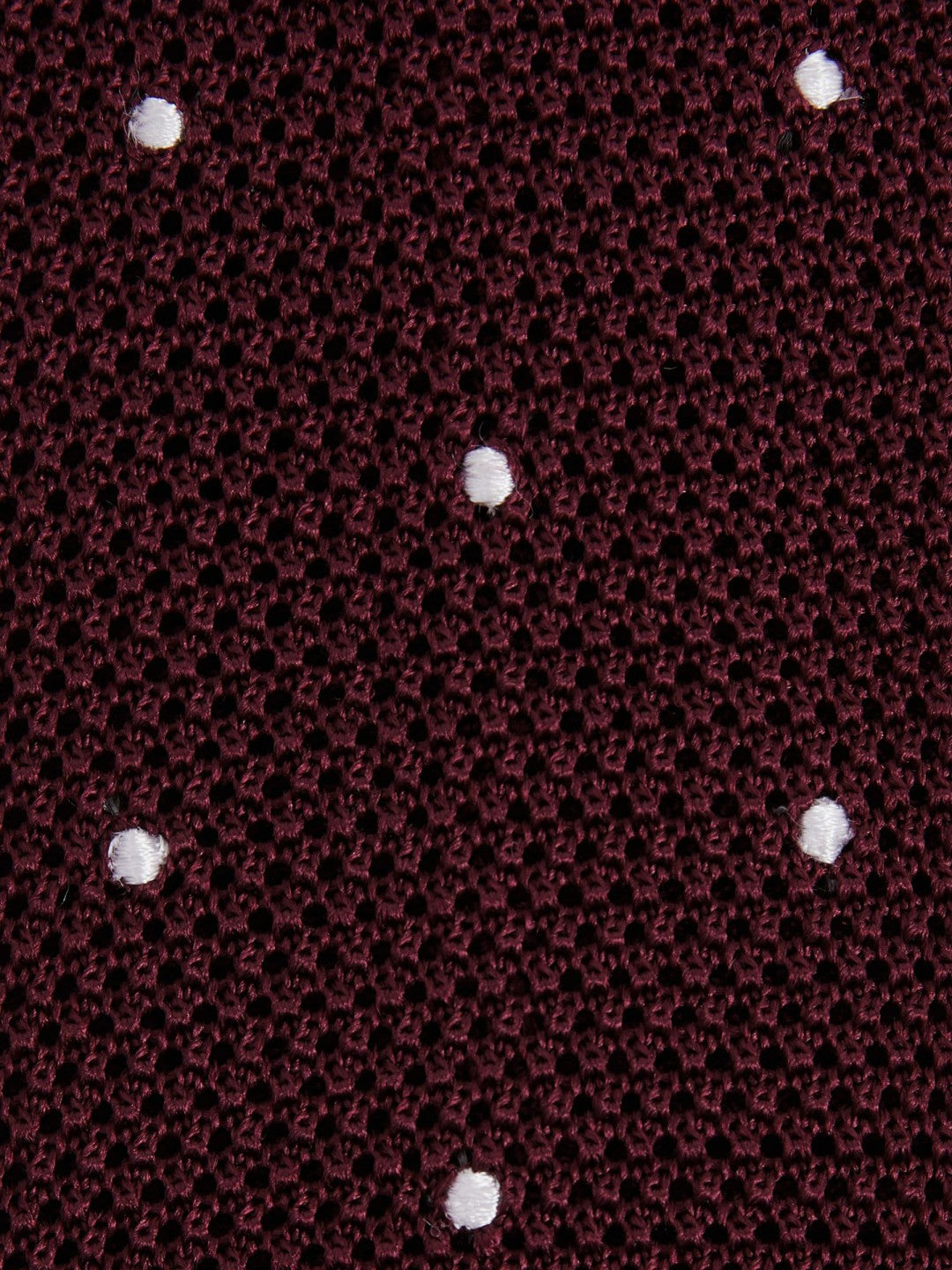 Reiss | Silk Knitted Pin-Dot Tie in Burgundy