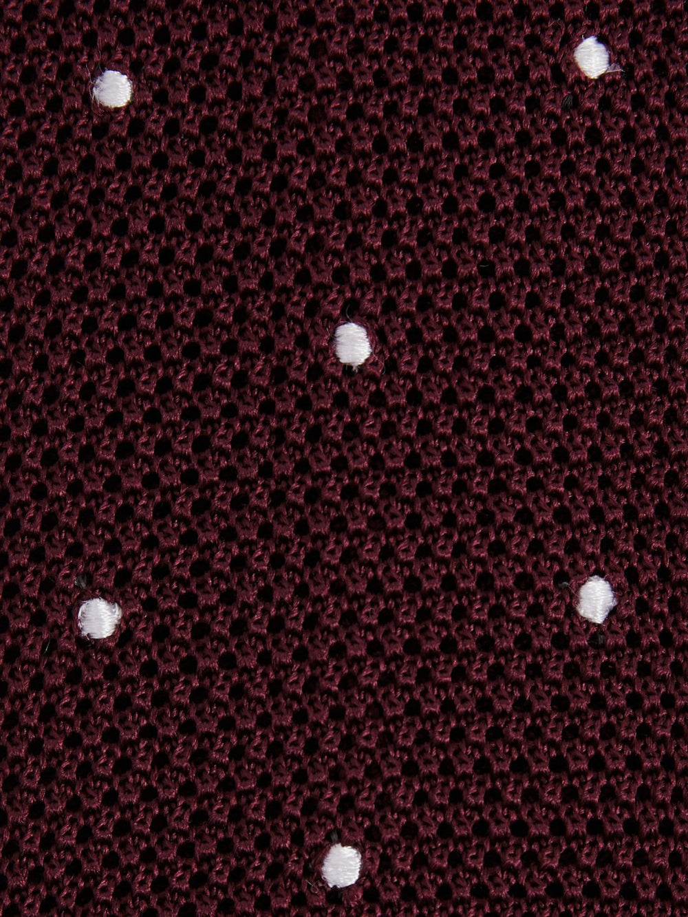 Reiss | Silk Knitted Pin-Dot Tie in Burgundy