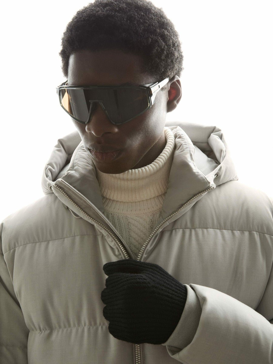 Reiss | Ribbed-Merino Touchscreen Gloves in Black