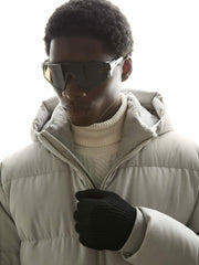 Reiss | Ribbed-Merino Touchscreen Gloves in Black