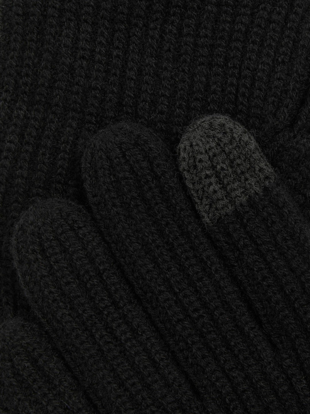 Reiss | Ribbed-Merino Touchscreen Gloves in Black