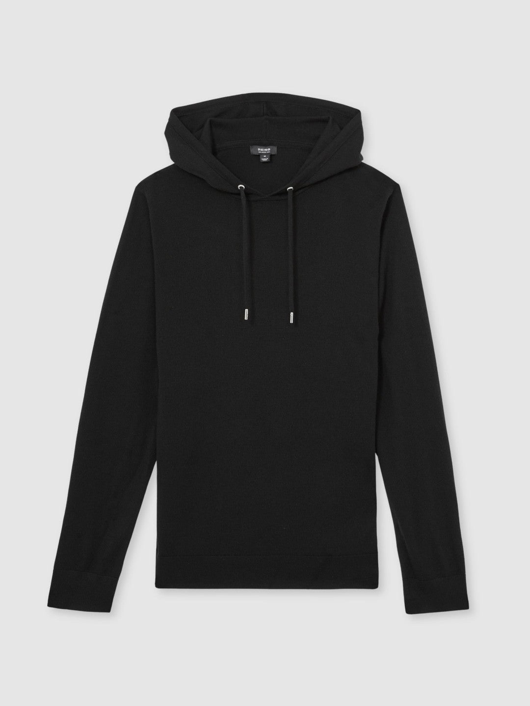 Reiss | Merino Wool Drawstring Hoodie in Black