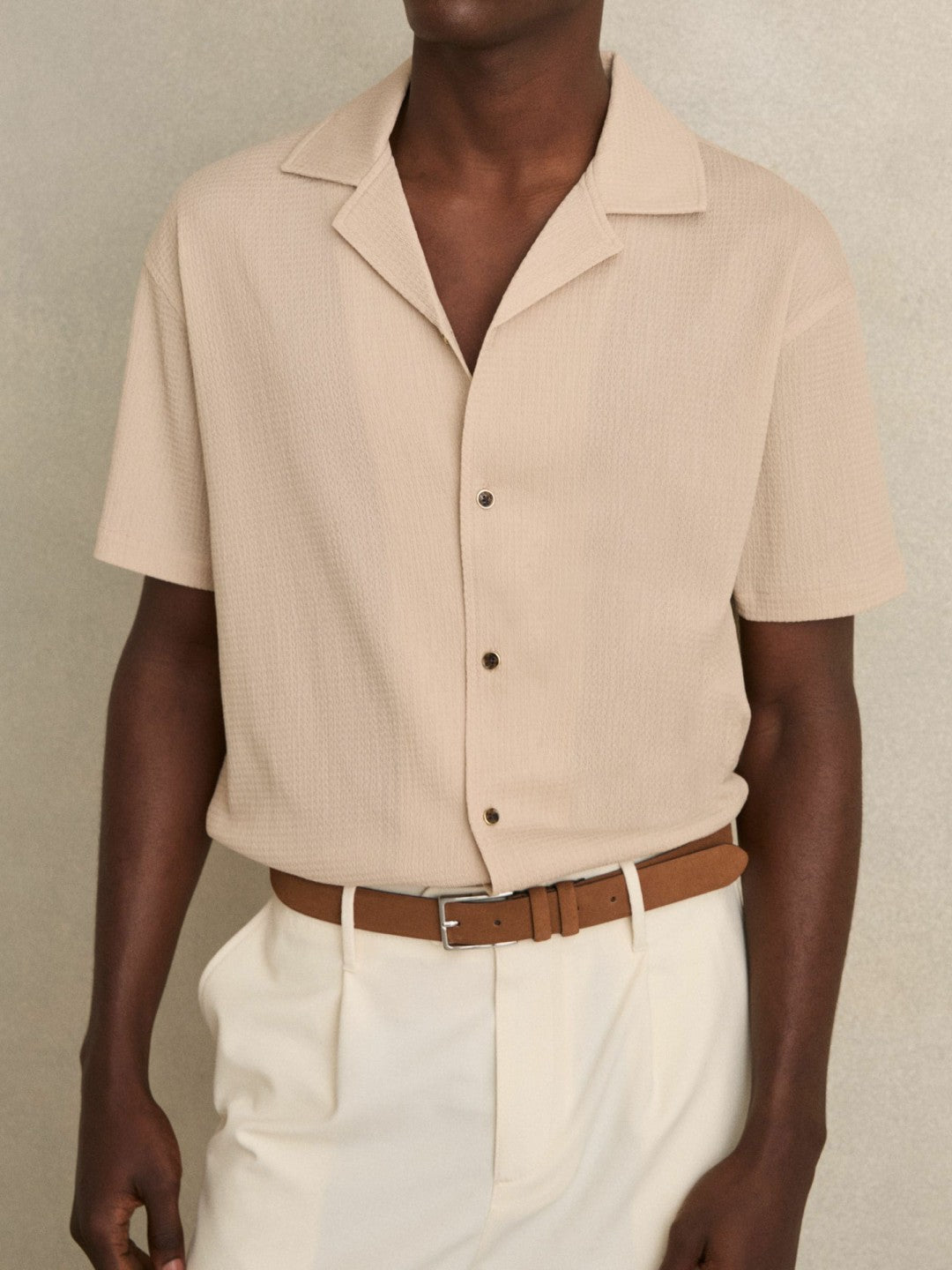 Reiss | Suede Belt in Light Tan