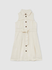 Reiss | 4-9 yrs Tie-Waist Collared Dress in Ivory