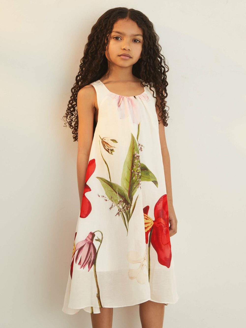 Reiss | 4-9 yrs  | NYBG Floral Maxi Dress With Linen in Ivory