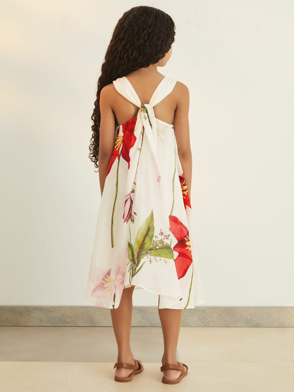 Reiss | 4-9 yrs  | NYBG Floral Maxi Dress With Linen in Ivory