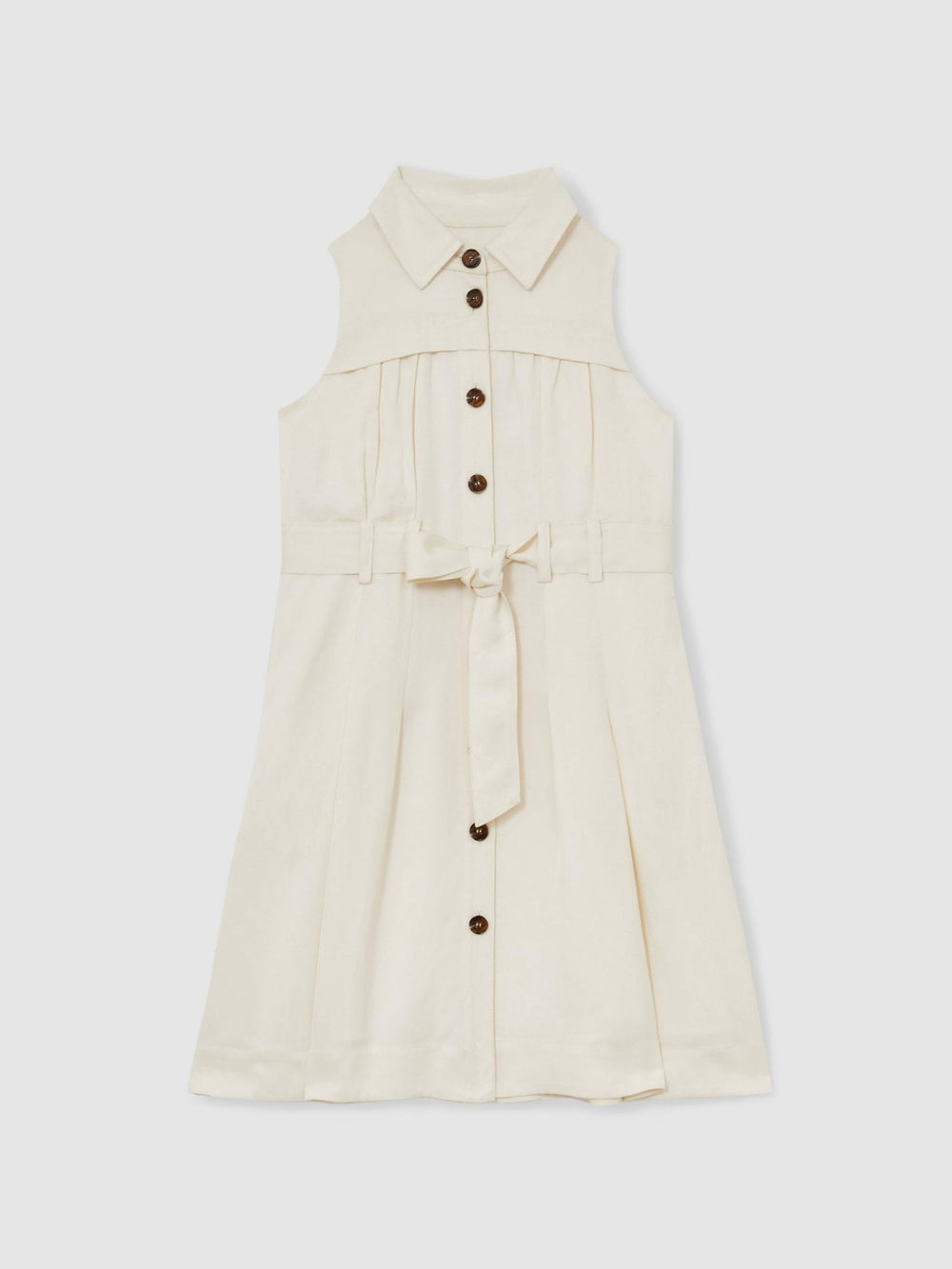 Reiss | 9-13 yrs Tie-Waist Collared Dress in Ivory