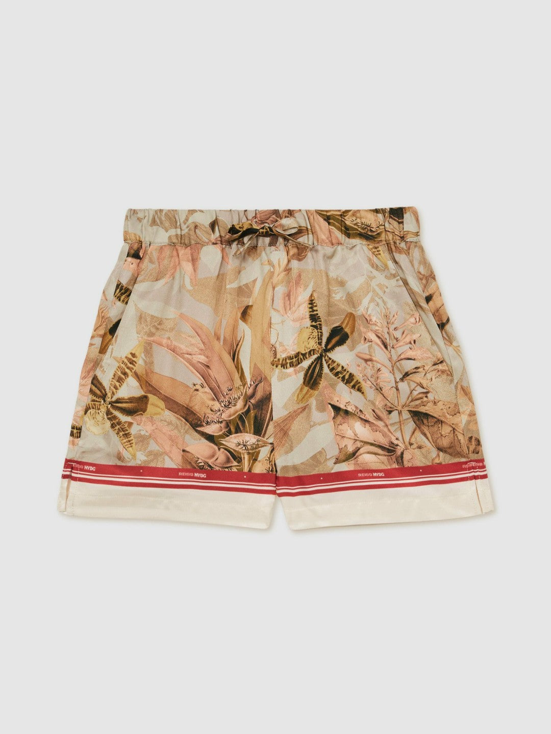 Reiss | 9-13 yrs  | NYBG Satin Floral-Print Shorts in Khaki