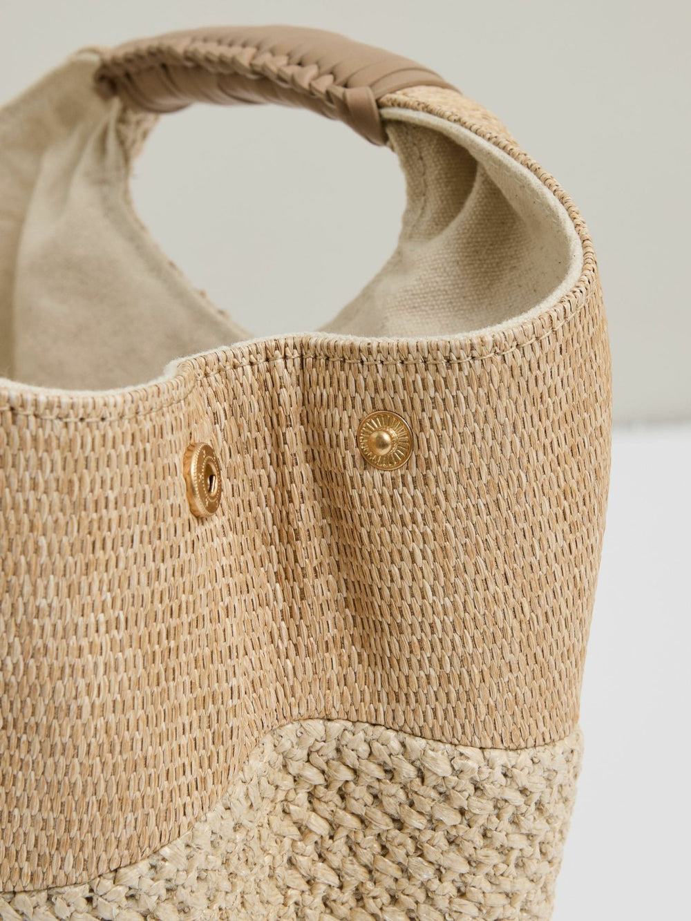 Reiss | Raffia Patchwork Clutch Bag in Natural
