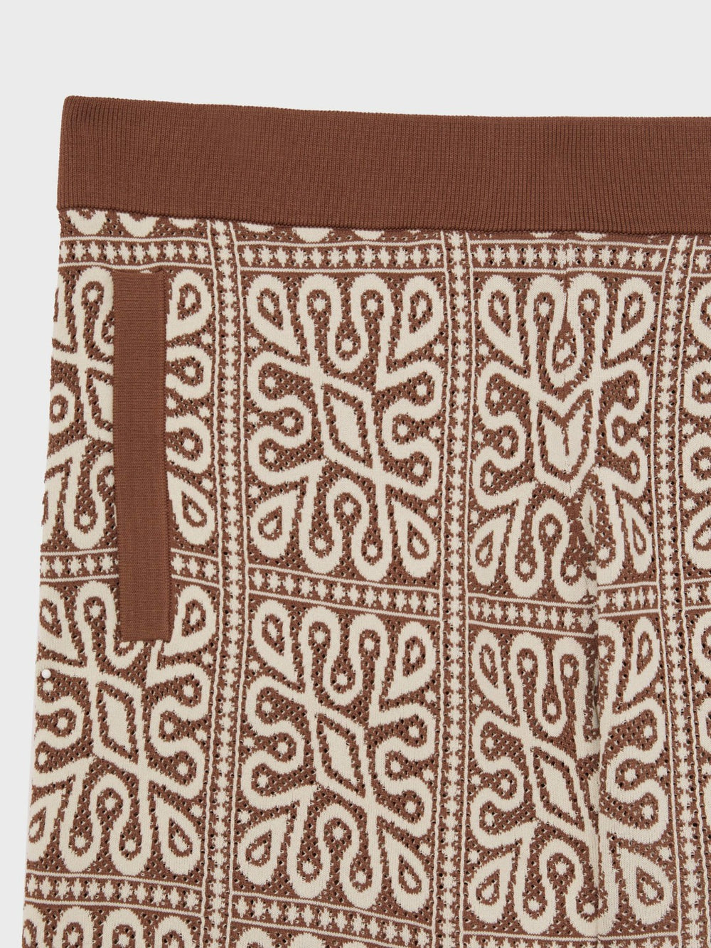 Reiss | Tile Pattern Knit Shorts in Brown/White