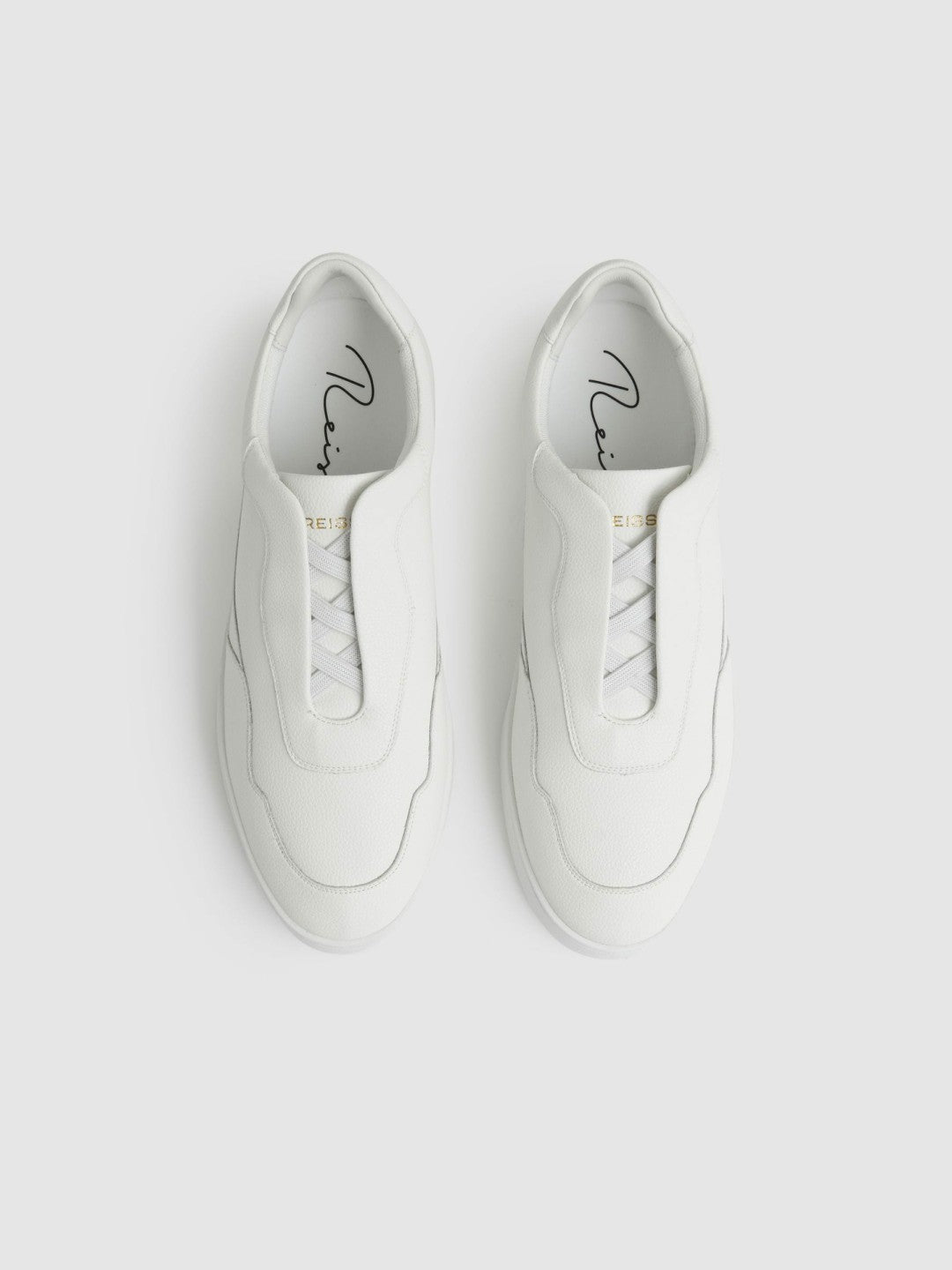 Reiss | Leather Elasticated-Lace Trainers in White