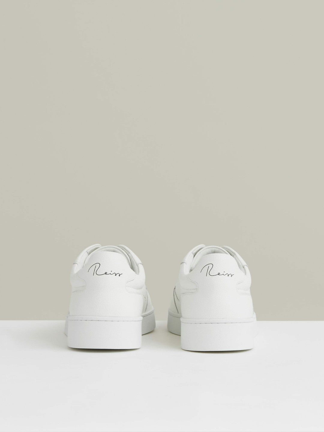 Reiss | Leather Elasticated-Lace Trainers in White