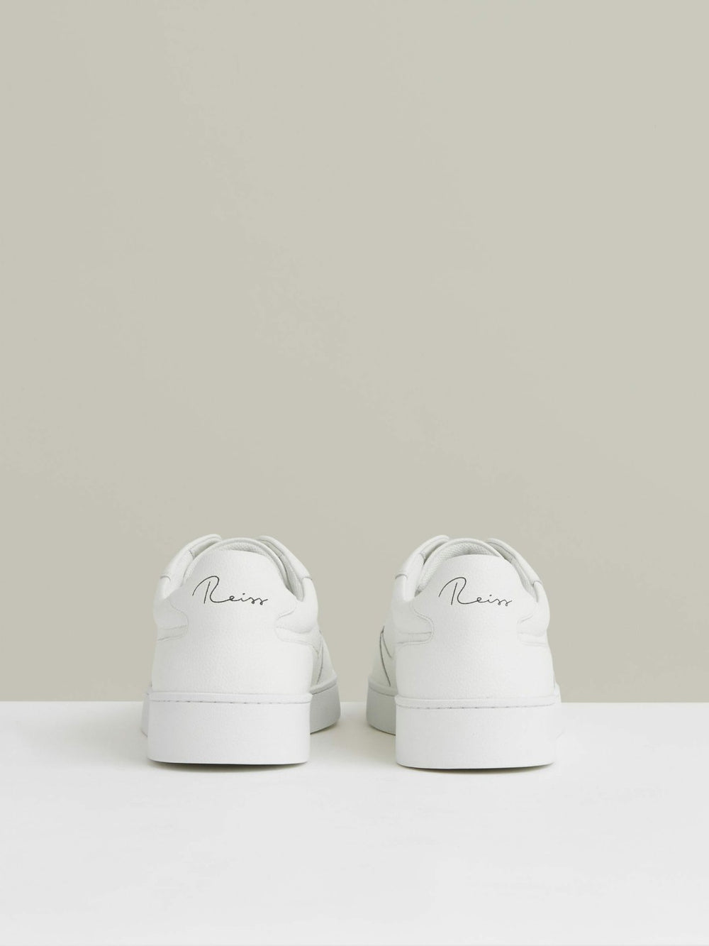 Reiss | Leather Elasticated-Lace Trainers in White