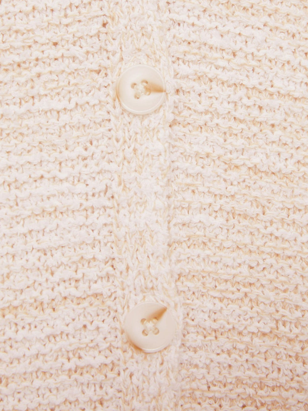 Reiss | Cotton-Linen Button-Through Knit Top in Ivory