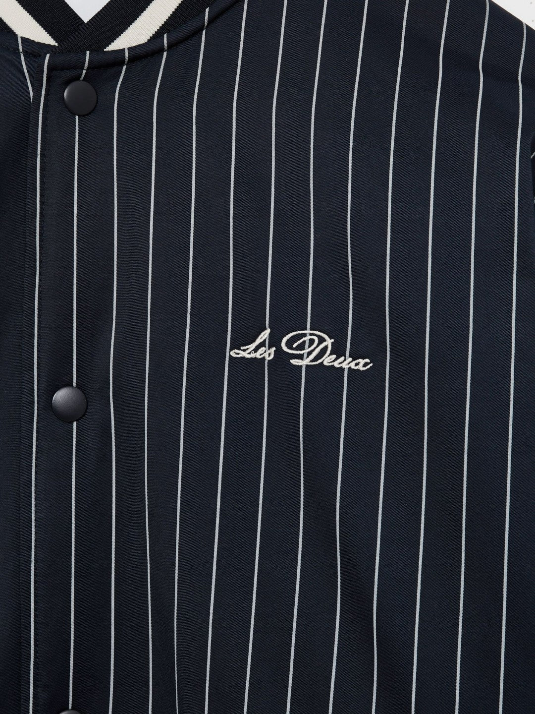 Reiss | Les Deux Technical Varsity Jacket in Navy Stripe