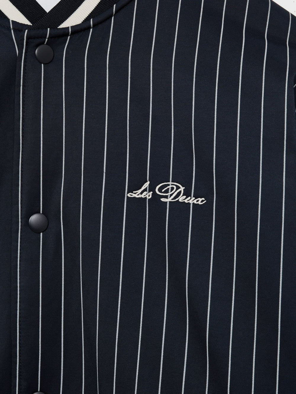 Reiss | Les Deux Technical Varsity Jacket in Navy Stripe