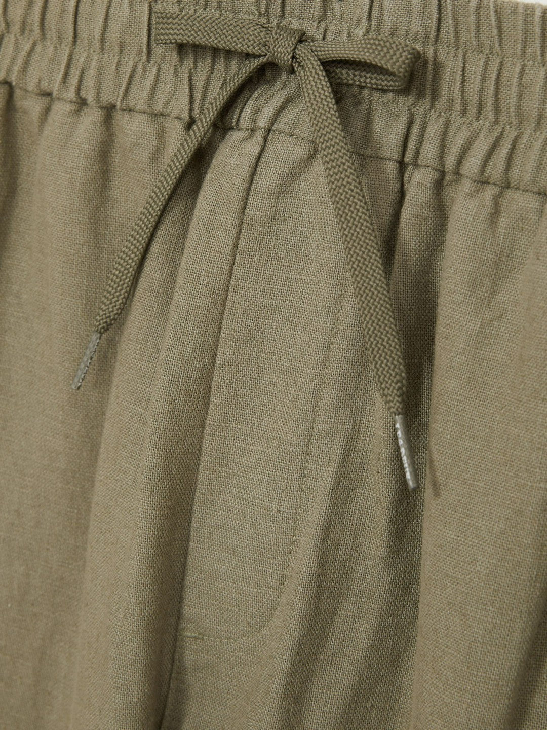 Reiss | Les Deux Drawstring Trousers in Green/Ivory