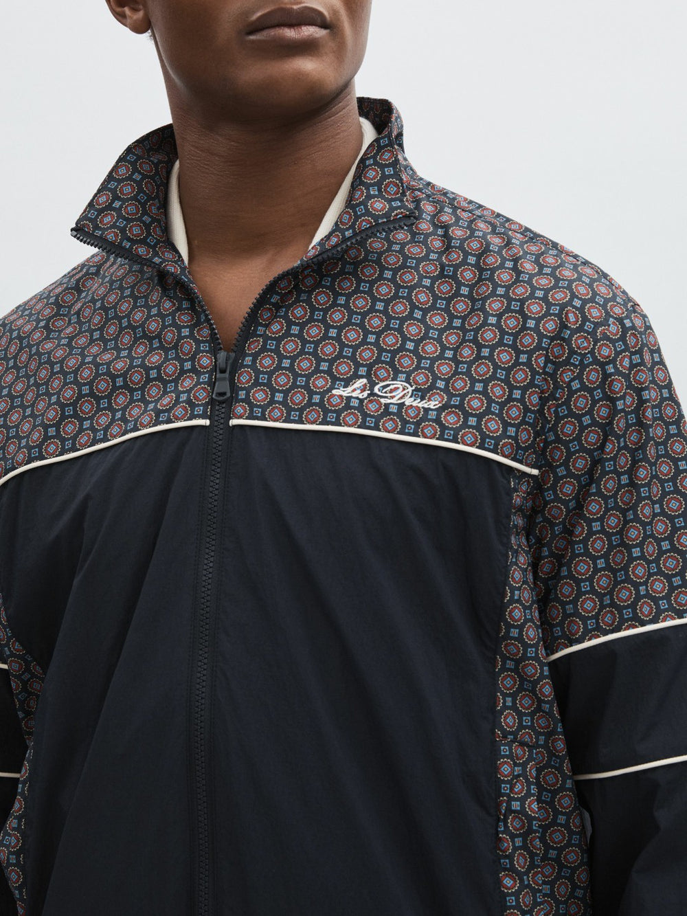 Reiss | Les Deux Printed Track Jacket in Dark Navy