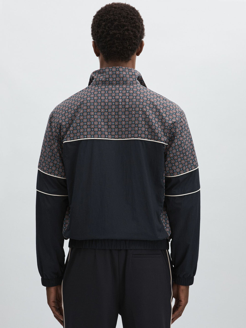 Reiss | Les Deux Printed Track Jacket in Dark Navy