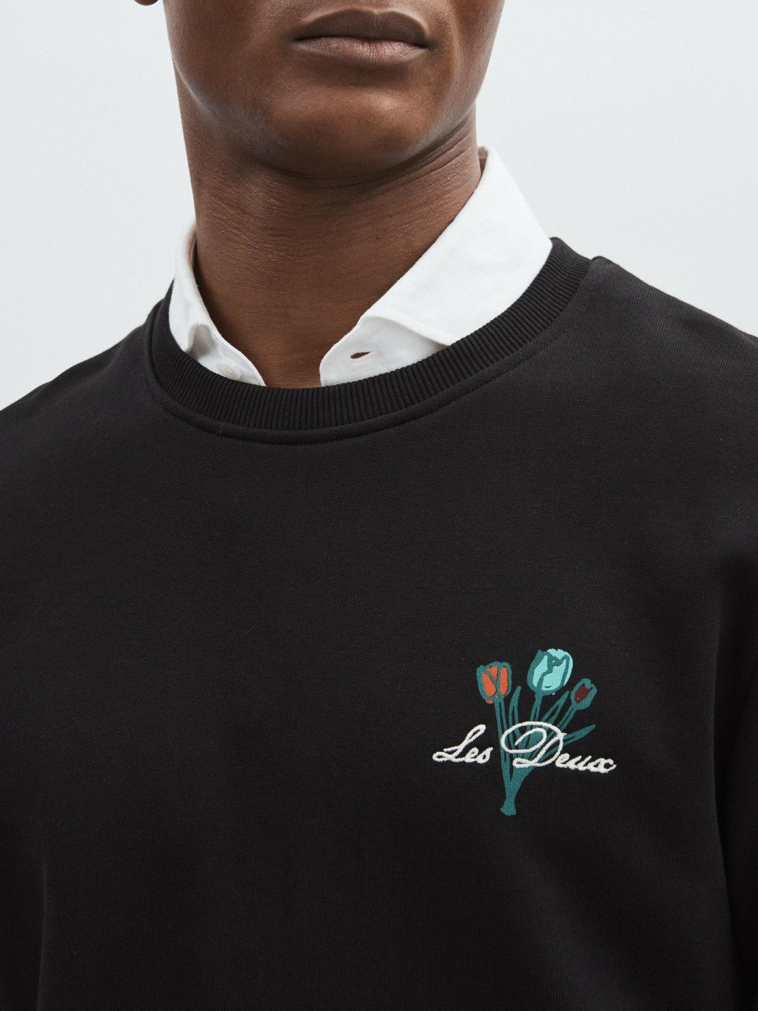 Reiss | Les Deux Cotton Café Sweatshirt in Black Print
